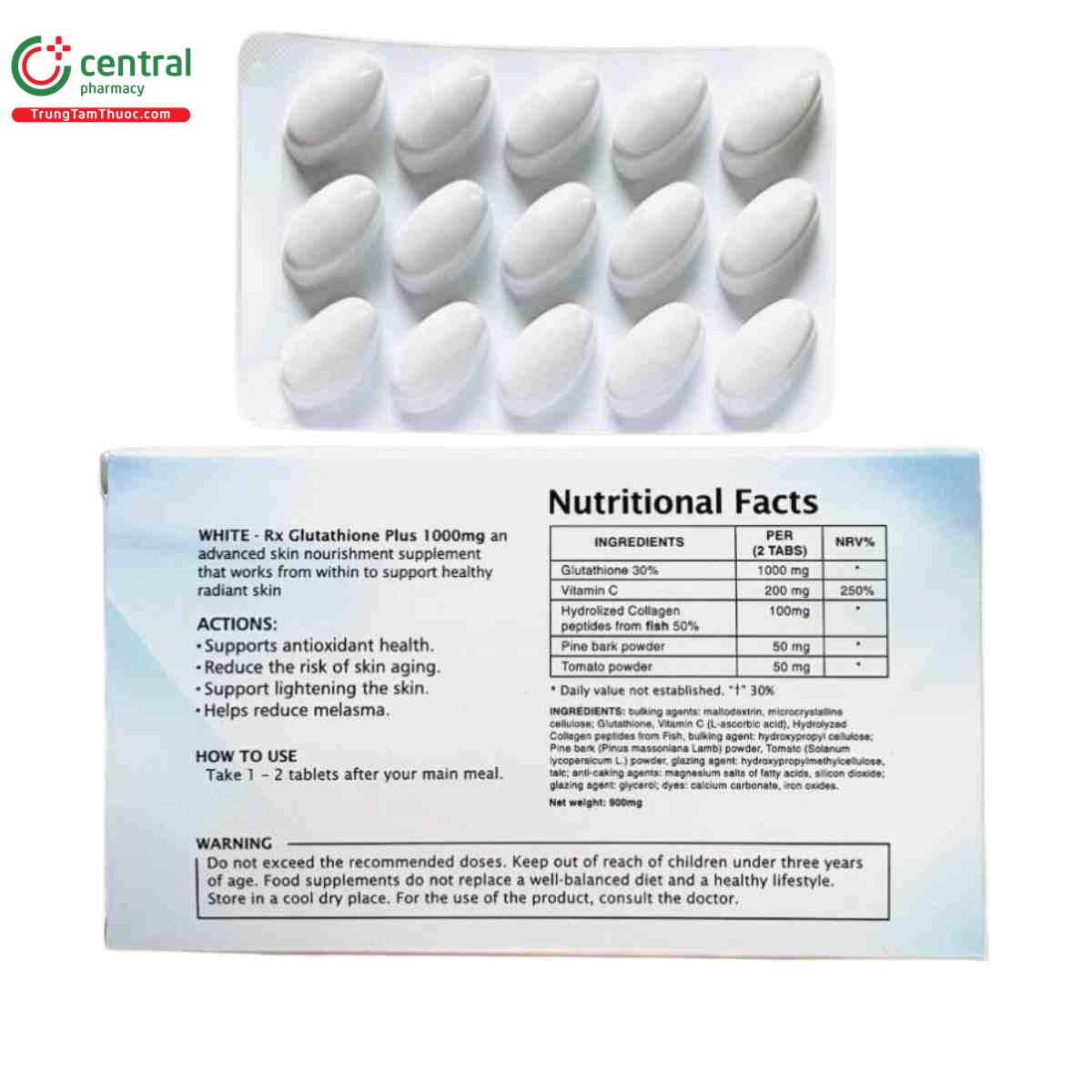 white rx glutathione plus 1000mg 02 O5363