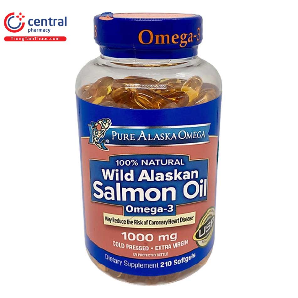 Thuốc Wild Alaskan Salmon Oil Omega3 bồi bổ trí não, bảo vệ trái tim