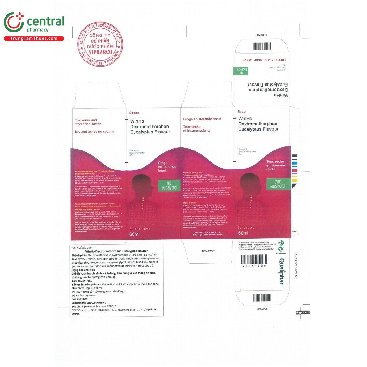 winho dextromethorphan eucalyptus flavour Q6841