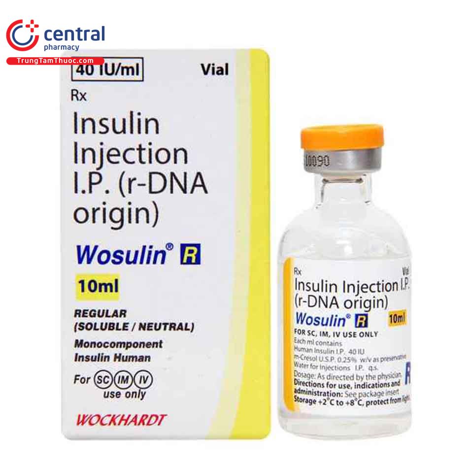 Thuốc Wosulin R-40 IU/ml: Chỉ định và lưu ý khi sử dụng