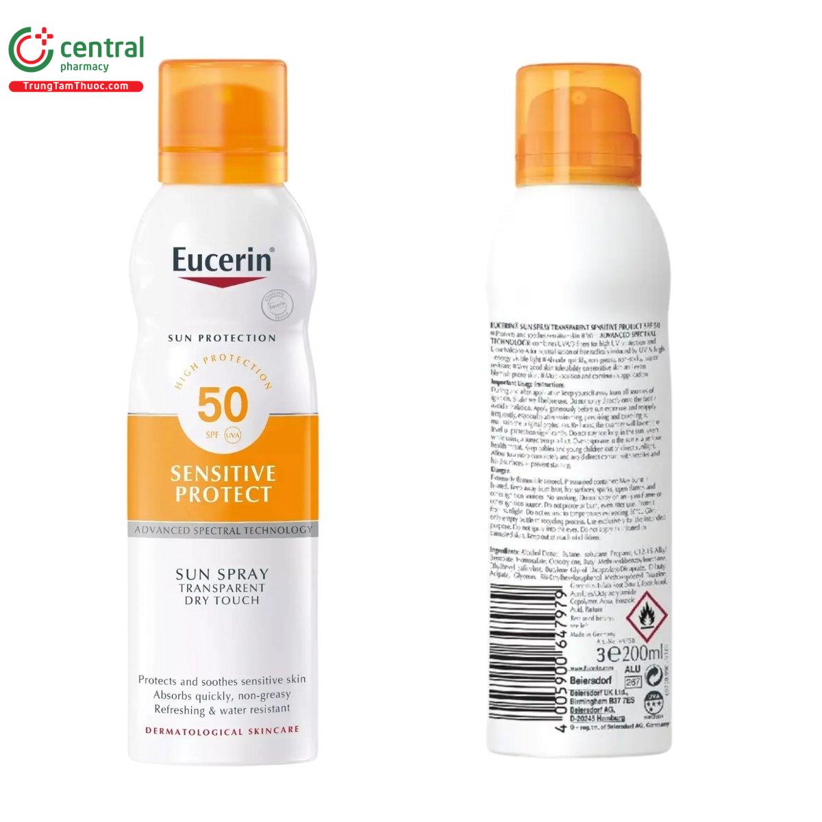 xit chong nang eucerin sensitive protect sun spray spf50 200ml 3 B0550