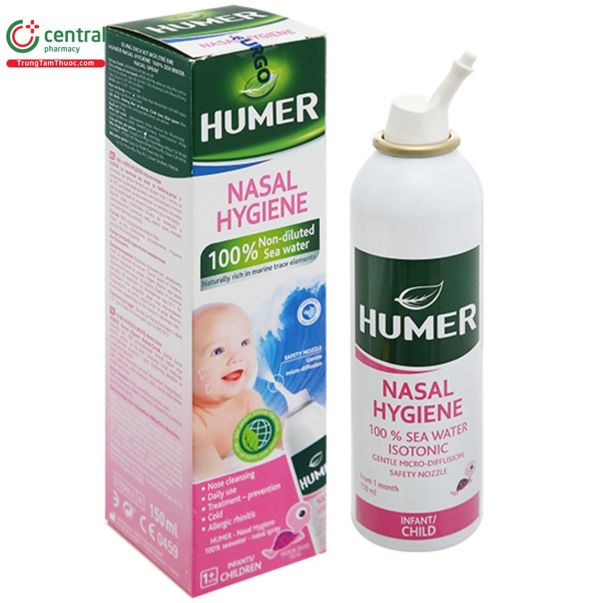 Xịt mũi Humer Nasal Hygiene trẻ em - Giúp thông thoáng đường thở