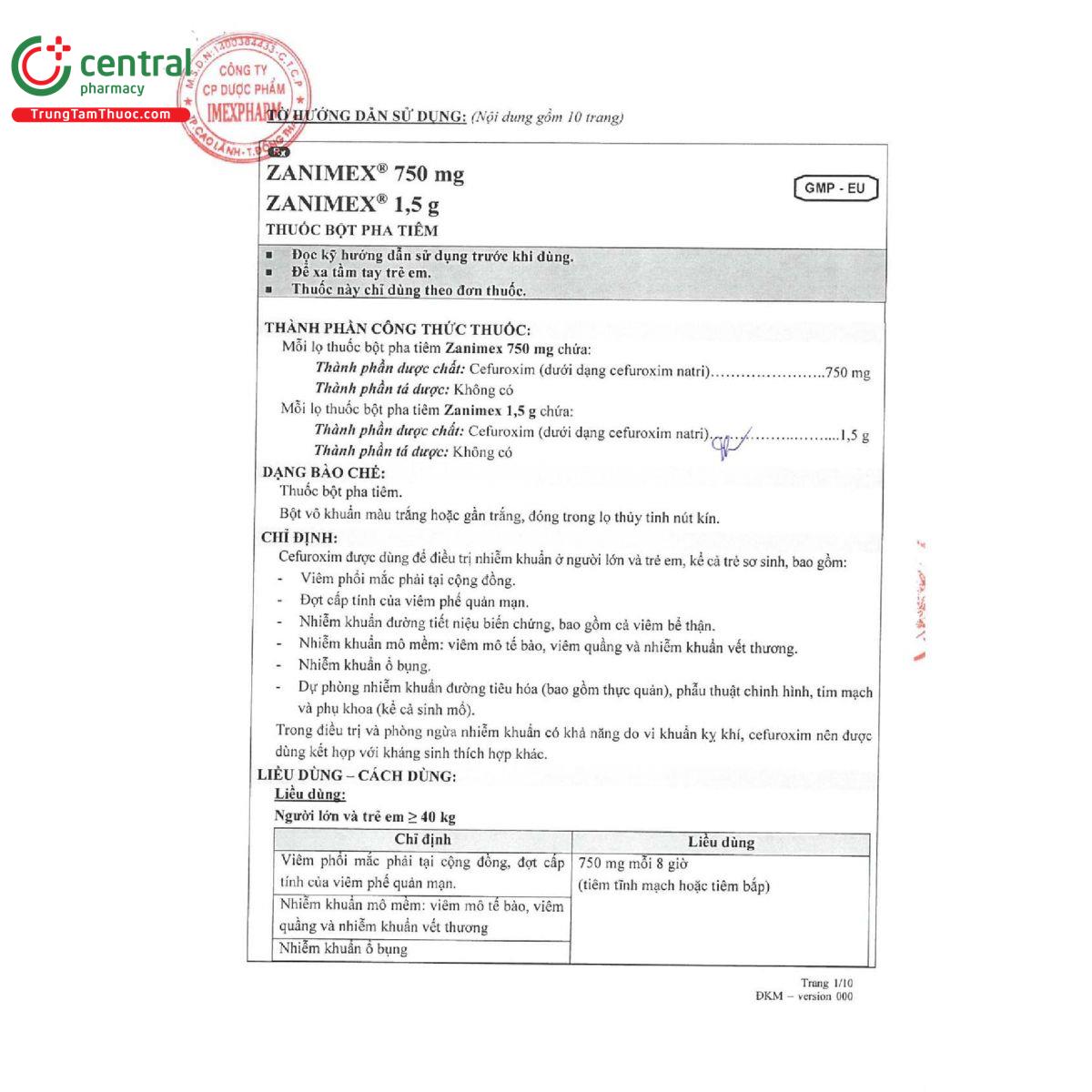 zanimex 750mg 6 S7778