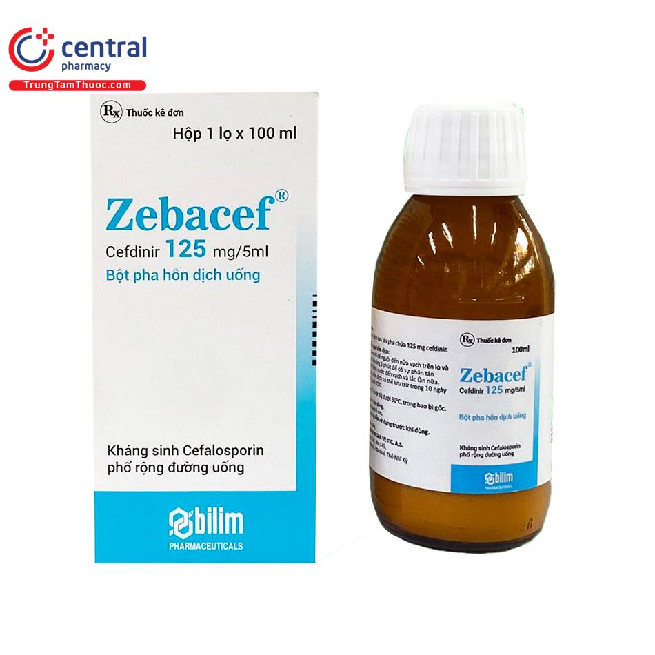 [CHÍNH HÃNG] Thuốc Zebacef 125mg/5ml điều trị nhiễm khuẩn hiệu quả