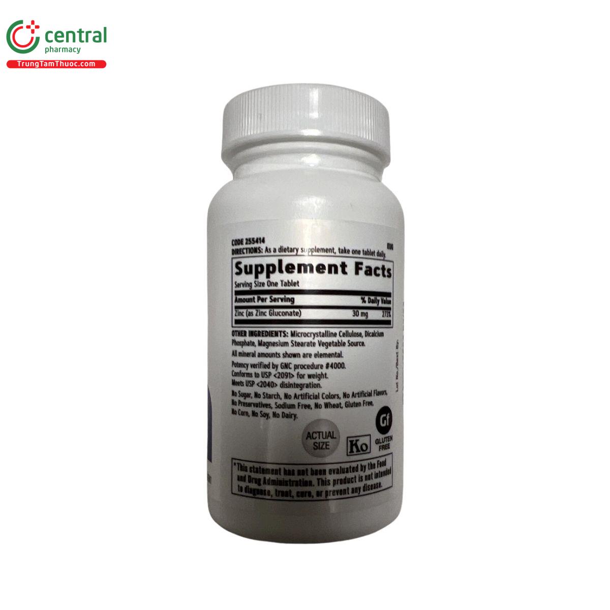 zinc 30mg gnc 4 M5322