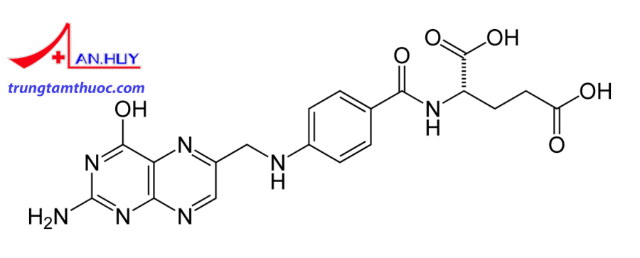 Minh họa cấu trúc hóa học acid folic