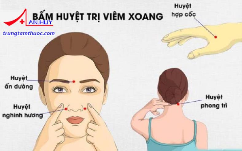 Bấm huyệt trị viêm xoang.