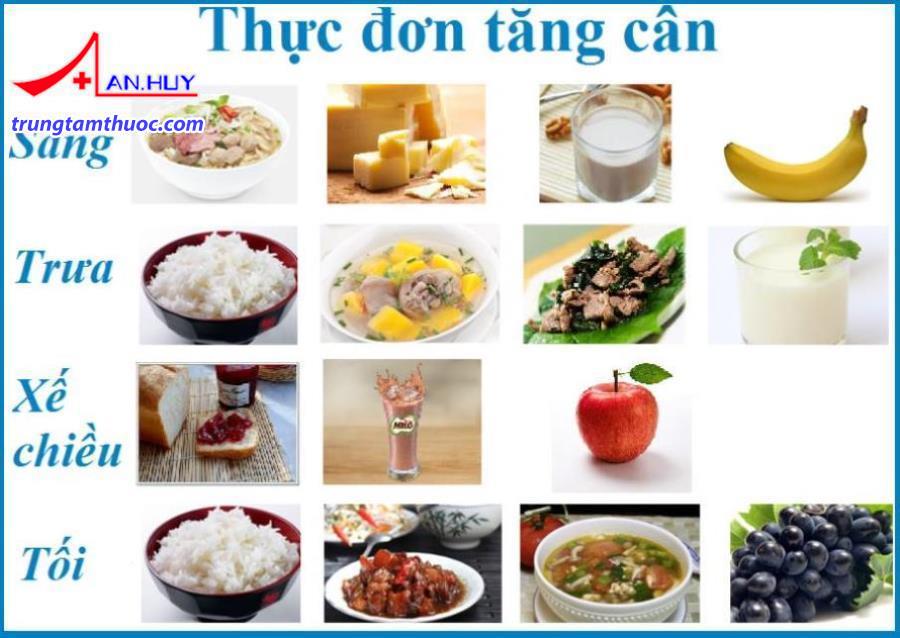 thực đơn trong 1 ngày