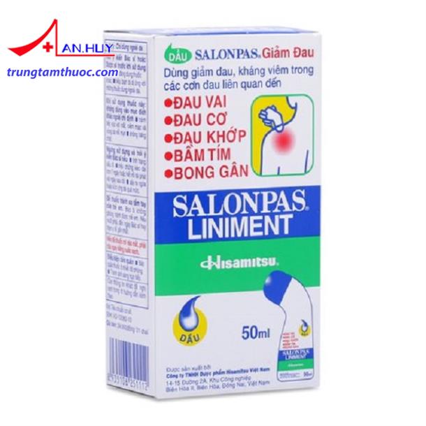 Thuốc Salonpas liniment 50ml Dùng giảm đau, kháng viêm xương, cơ, gân